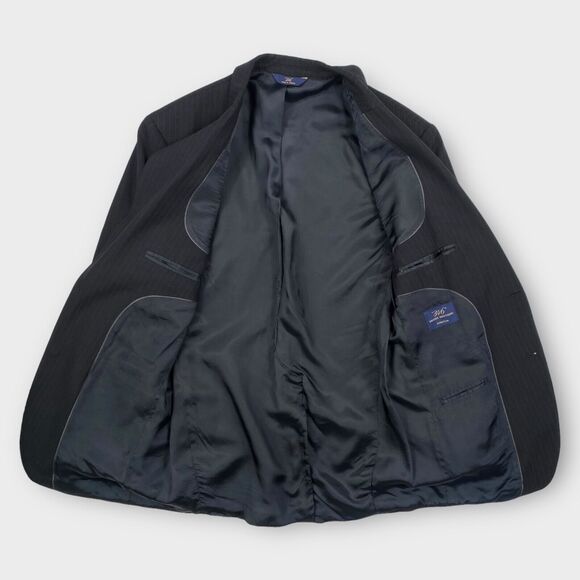 Brooks Brothers Blazer Mens 40R Slim Pinstripe 346 Stretch Black Sport Jacket - Picture 7 of 16